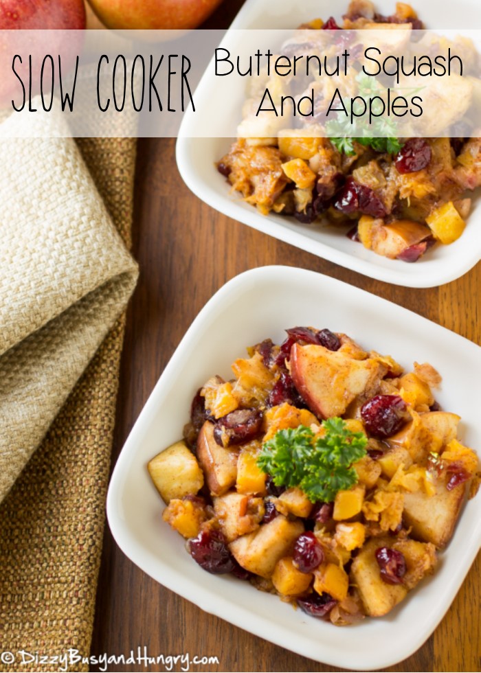 Slow Cooker Butternut Squash and Apples | Dizzy Busy and Hungry