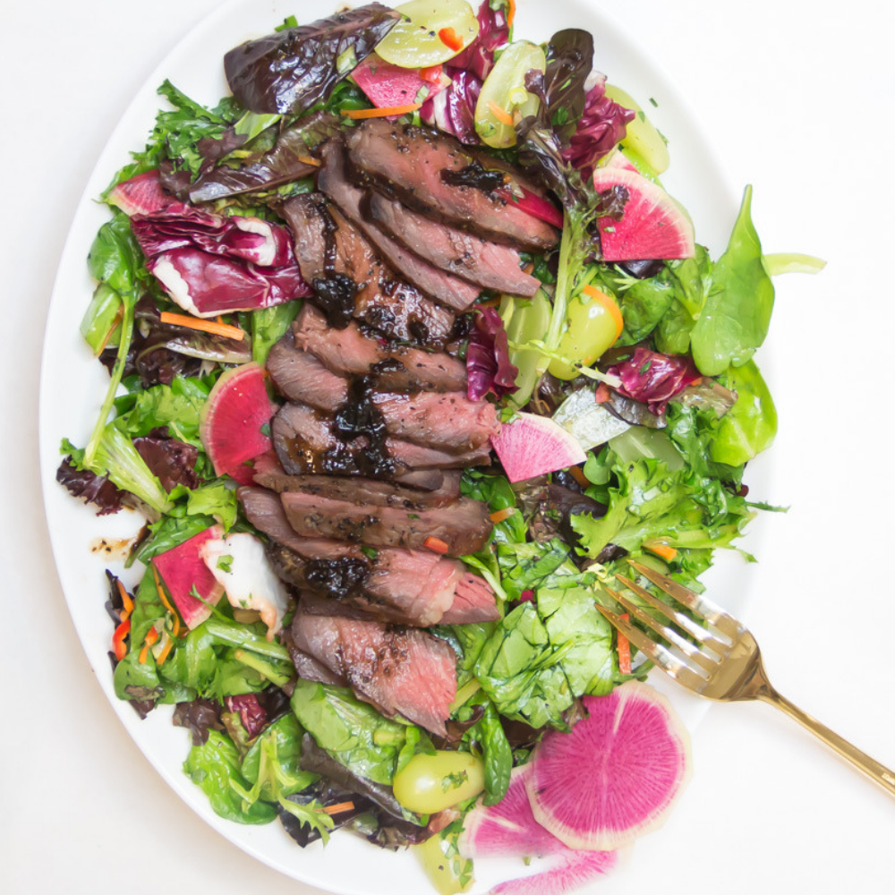 Grilled Steak with Spicy Herb Salad | The Bearded Hiker 