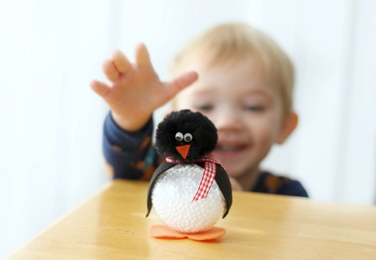 Making a Darling Penguin Craft Out of a Clear Ornament | Gluesticks 