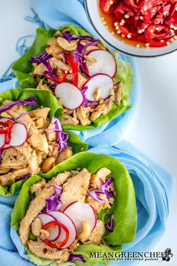 Thai Chicken Lettuce Wraps | Mean Green Chef 