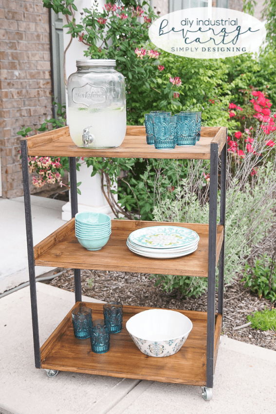 DIY Industrial Beverage Cart | Simply Designing 